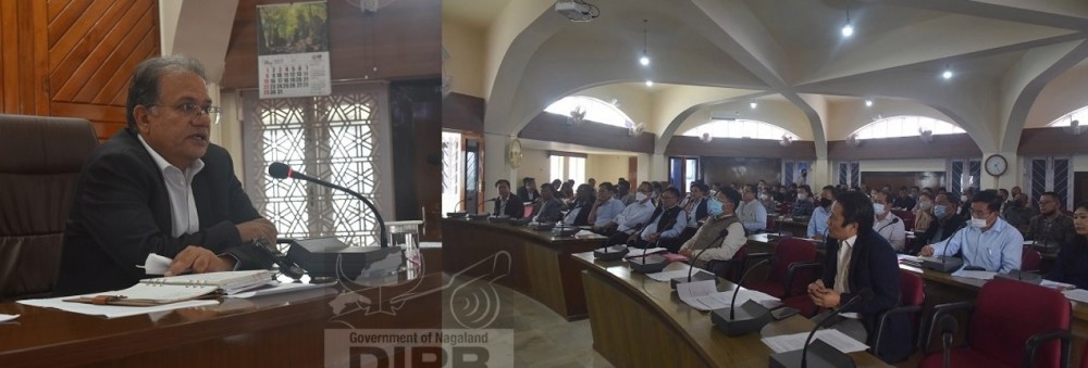 AHoDs and HoDs meeting held at the Secretariat Conference Hall, Kohima on May 25. (DIPR Photo)